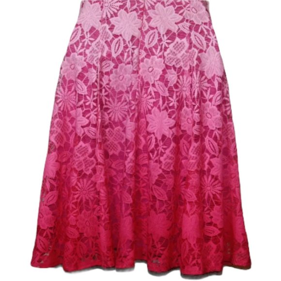 New York and Company womens dress size 0 pink ombre lace fit & flare mini - Picture 8 of 10